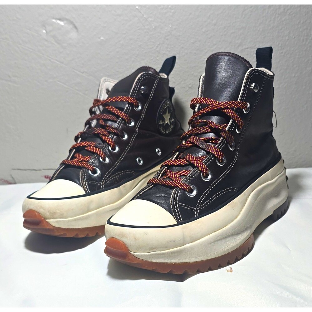Converse Run Star Hike Counter Climate Black Leather Platform Shoes Wo/7.5  Me/6